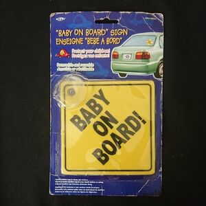 Baby On Board Sign - Yellow with Suction Cup - Unbranded